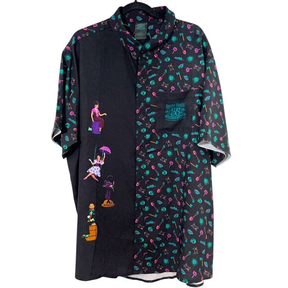 Disney Haunted Mansion 55th Anniversary SS Button Front Shirt Black 3XL New $120 - Picture 1 of 5
